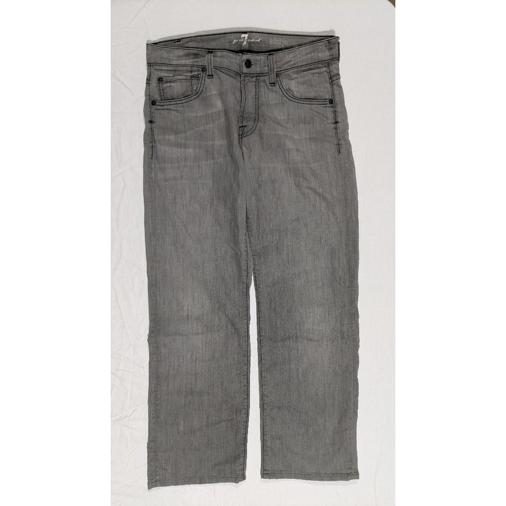 7 for all Mankind Austyn Relaxed Fit Straight Stretch Jeans Lack Gray 30 x 28